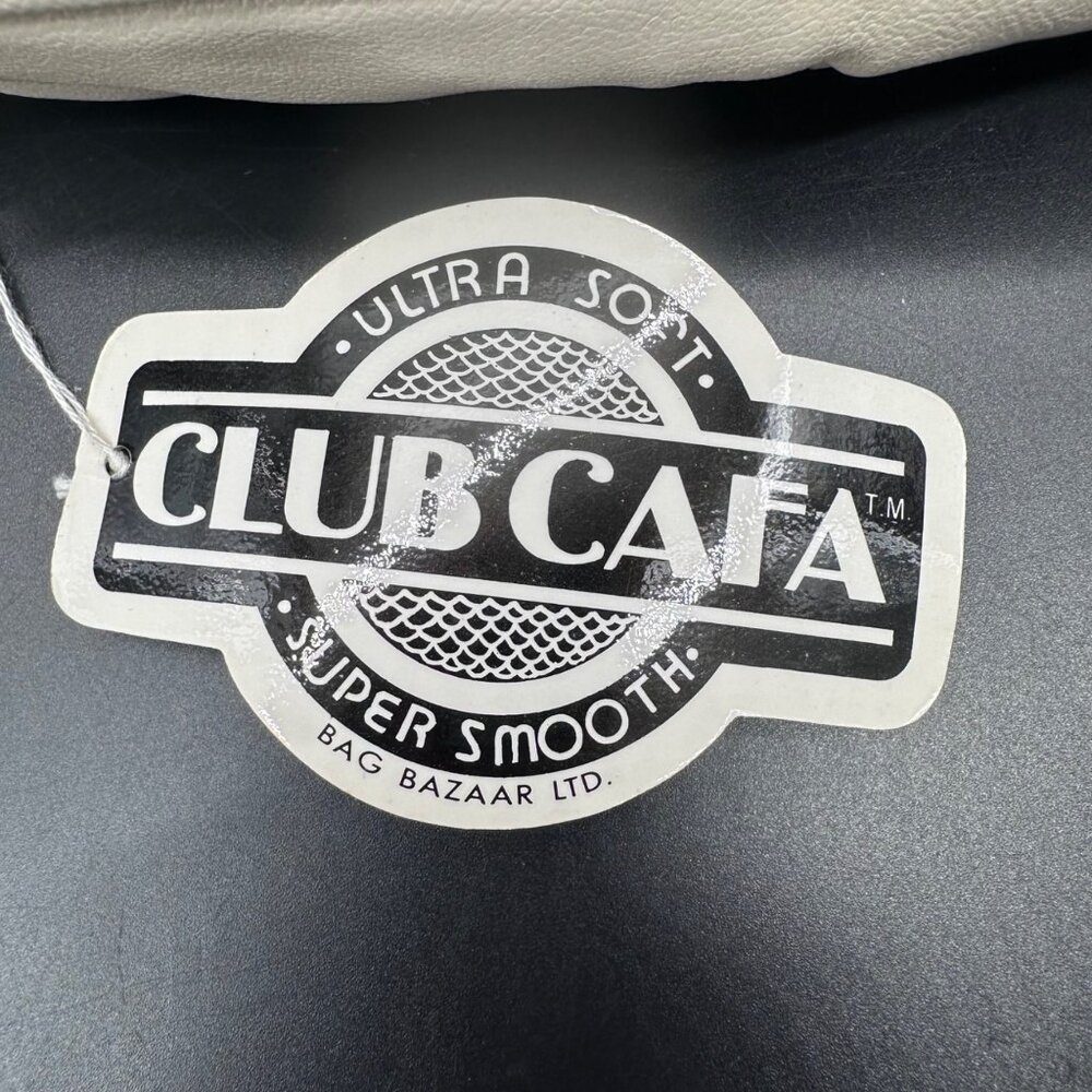 Vintage White Purse Club Cafa Cream Faux Leather Hobo Bag 1980s Retro Fashion - Picture 4 of 8